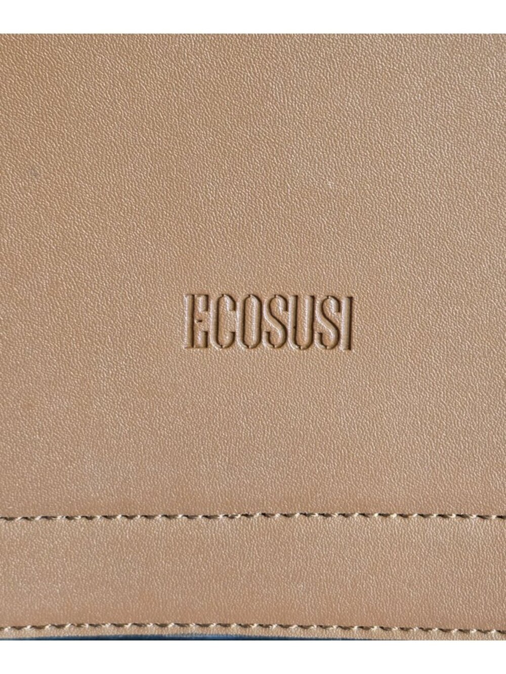 ECOSUSI Faux Leather Backpack Satchel Laptop Bag w Matching Clutch Caramel Brown - Picture 2 of 14